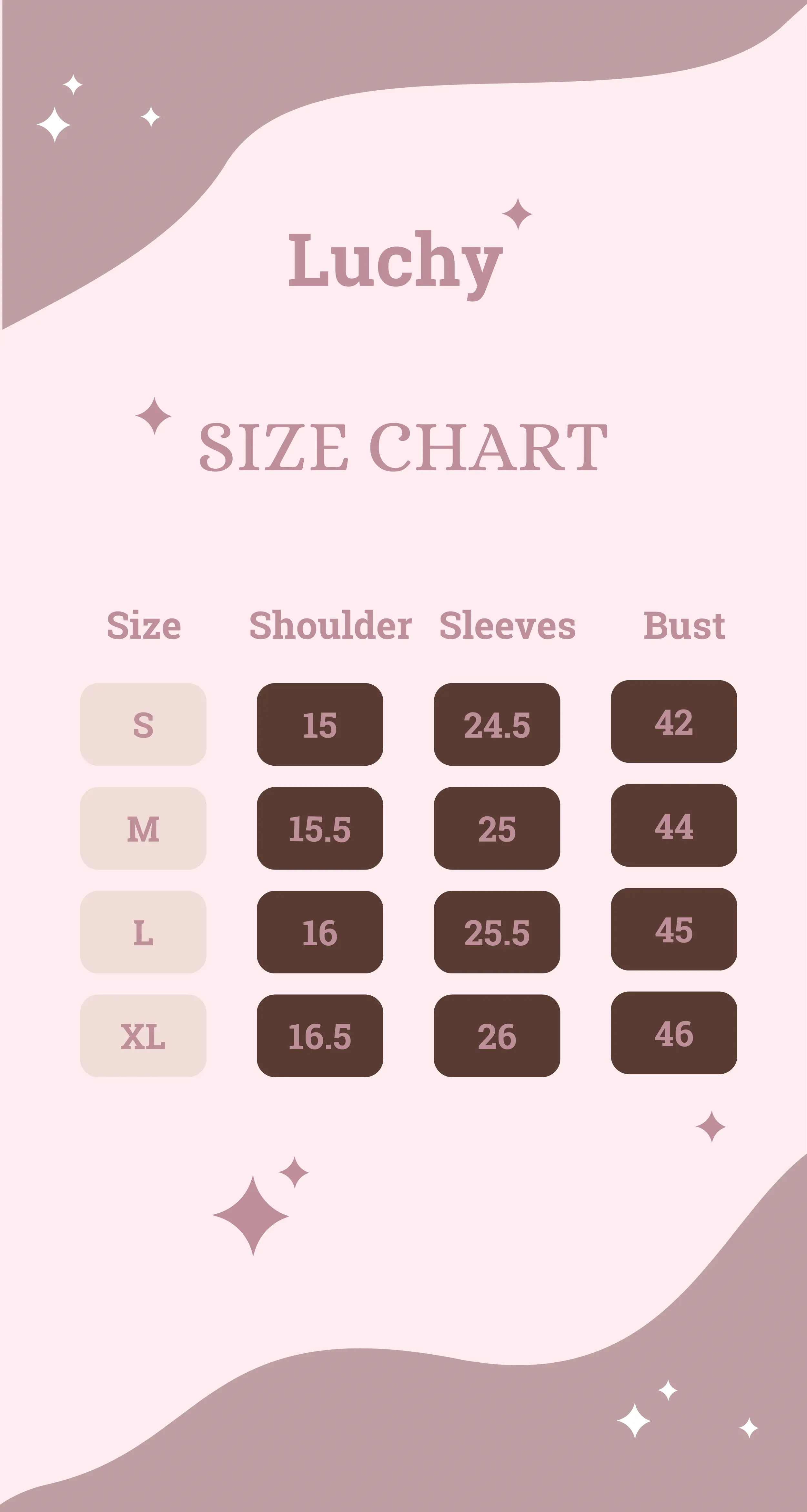 Size-Chart Luchy Line