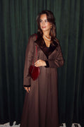 Brawn Abaya with velvet