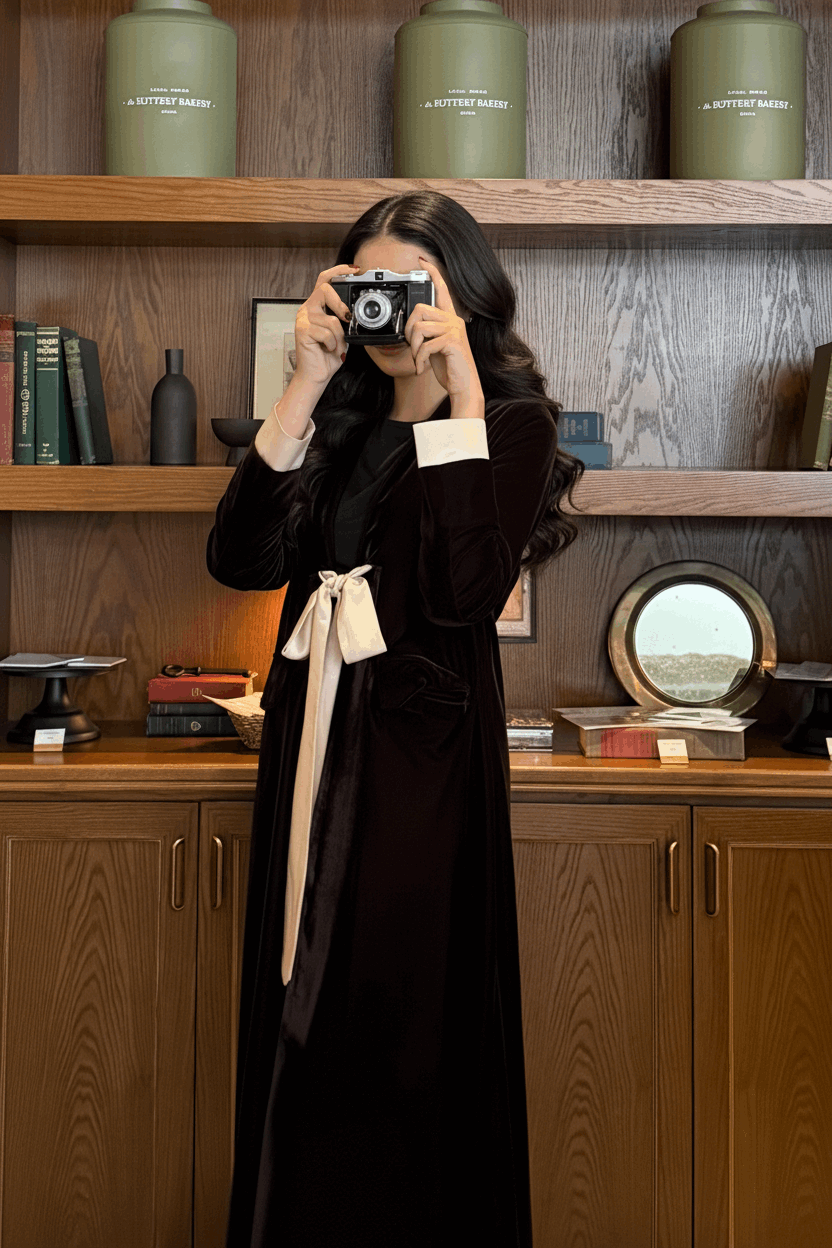 Bown Velvet Abaya Luchy Line